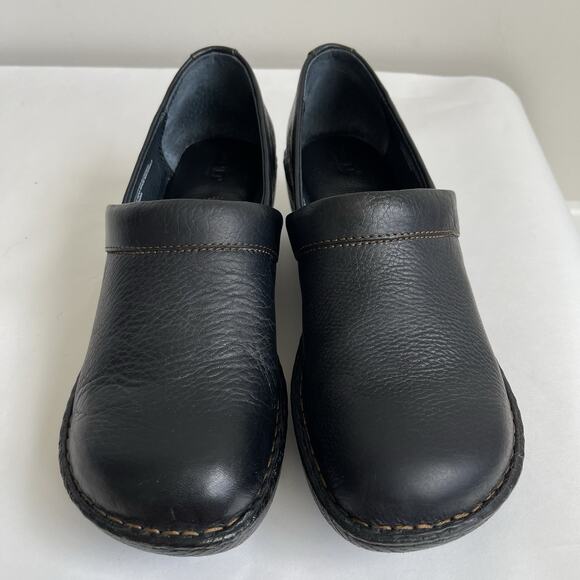 Born Black Leather Slip On Mule Clogs Shoes Women's EU 40 - US 8.5 M/W - Picture 3 of 11